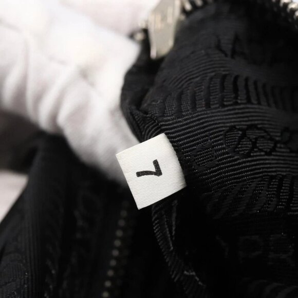 PRADA Tote Bag Nylon Leather Black Silver Auth - Picture 10 of 16